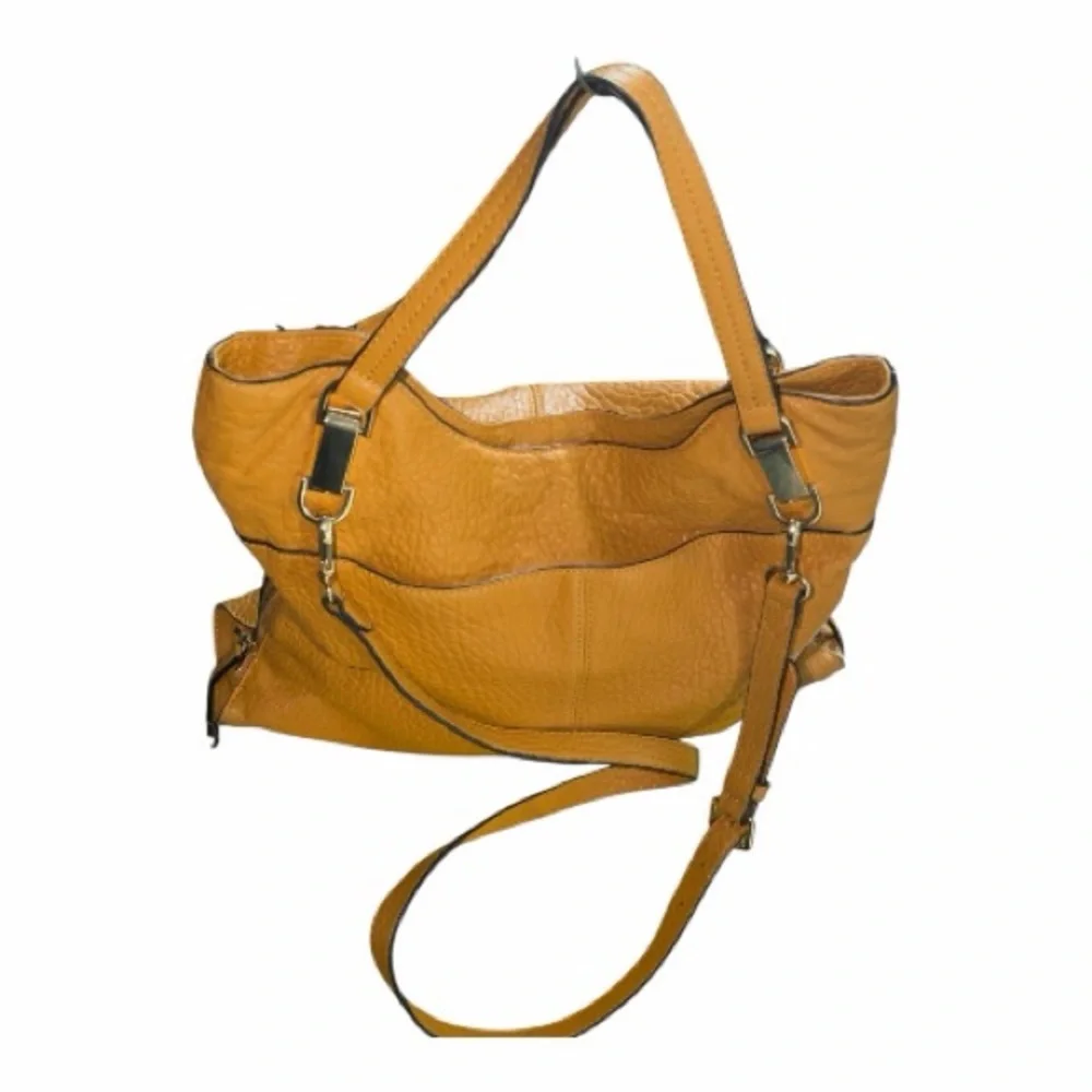 Vince Camuto Mustard Yellow Leather Shoulder Bag - Picture 4 of 11